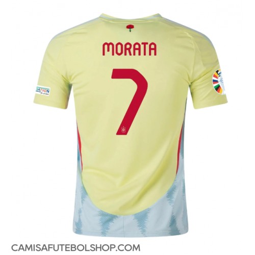 Camisa de time de futebol Espanha Alvaro Morata #7 Replicas 2º Equipamento Europeu 2024 Manga Curta